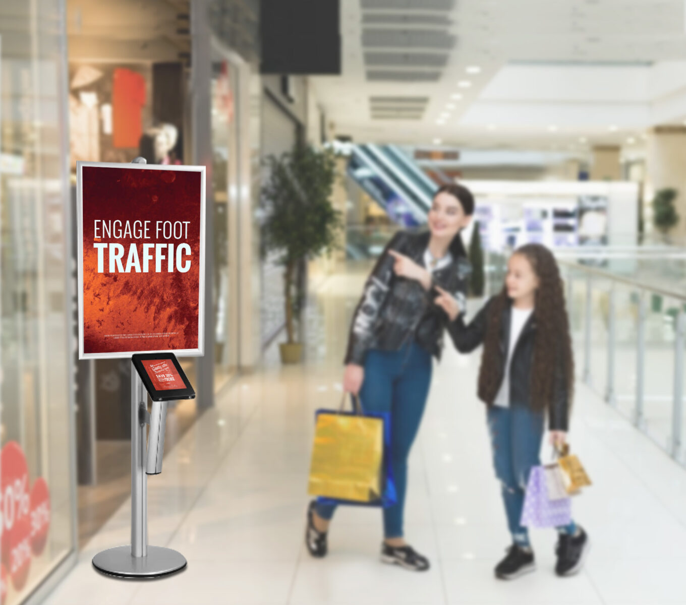 Shopping Mall Store Signage Stand Mockup