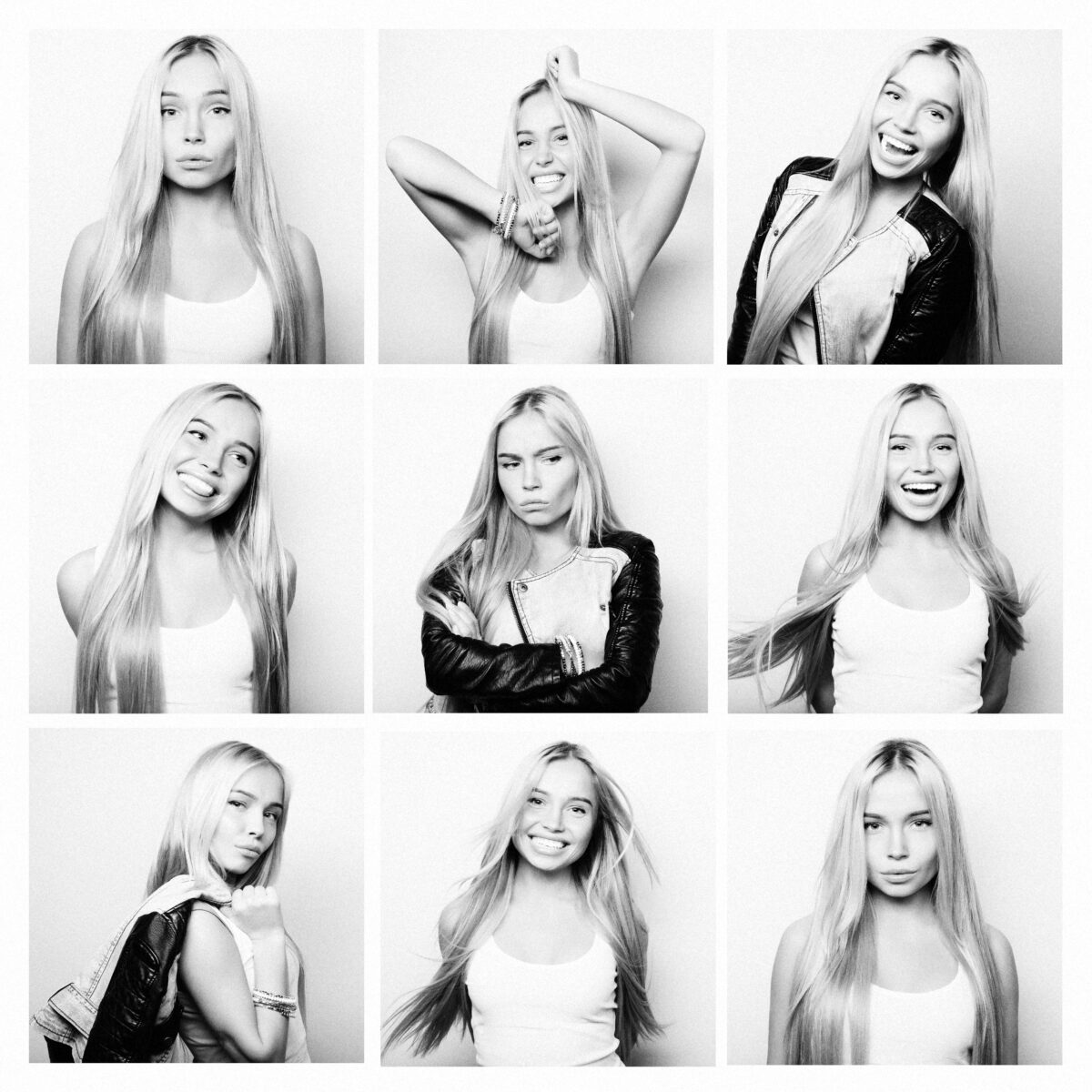 Collage of A Woman's Different Facial Expressions